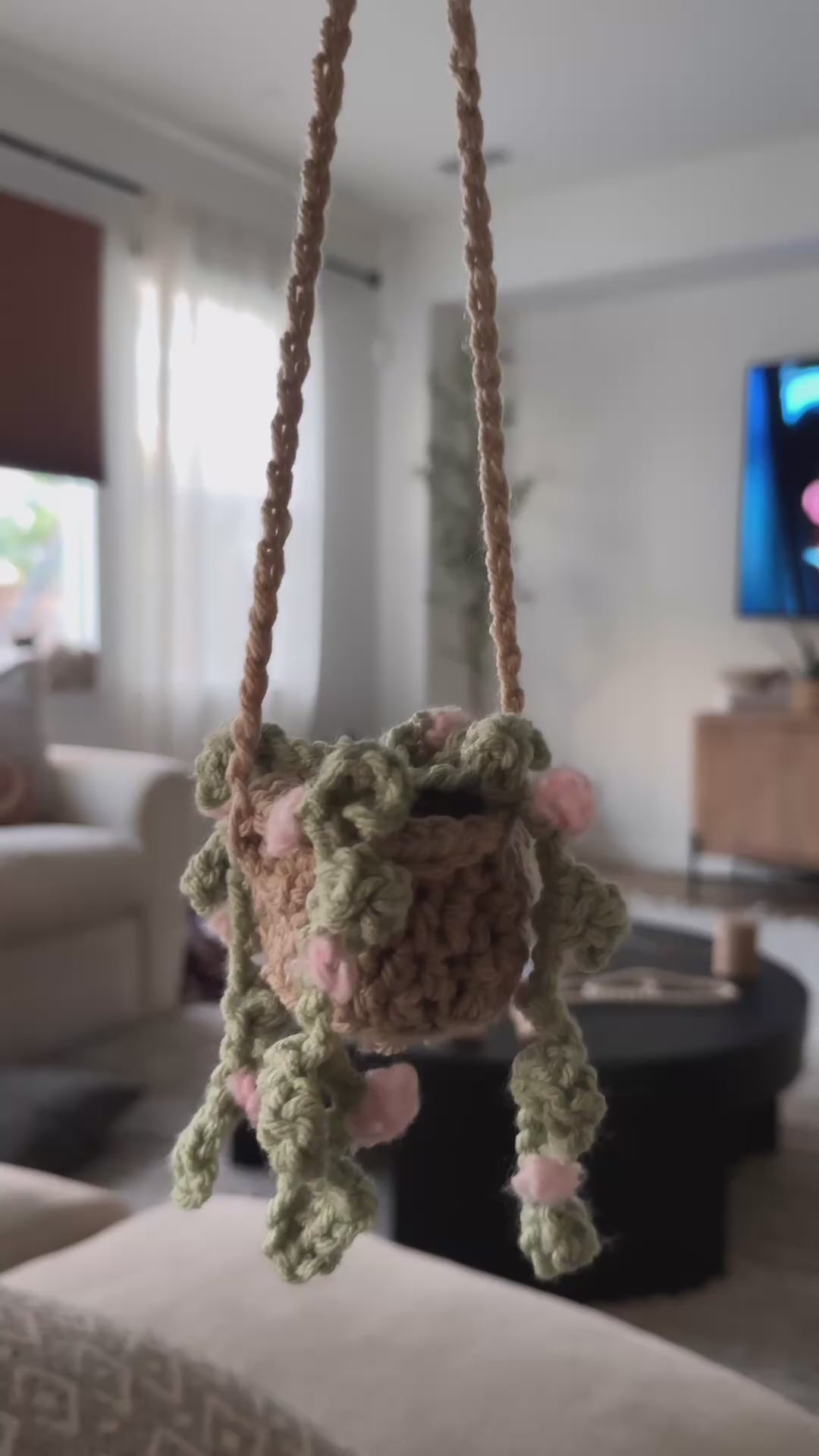 Mini Crochet Hanging Plant – Handmade Boho Décor