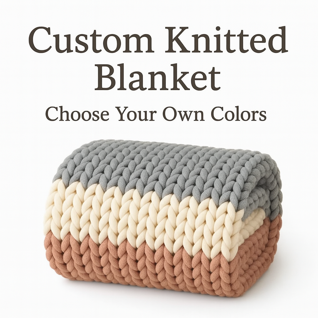 Custom Handmade Knitted Blanket – Choose Your Colors